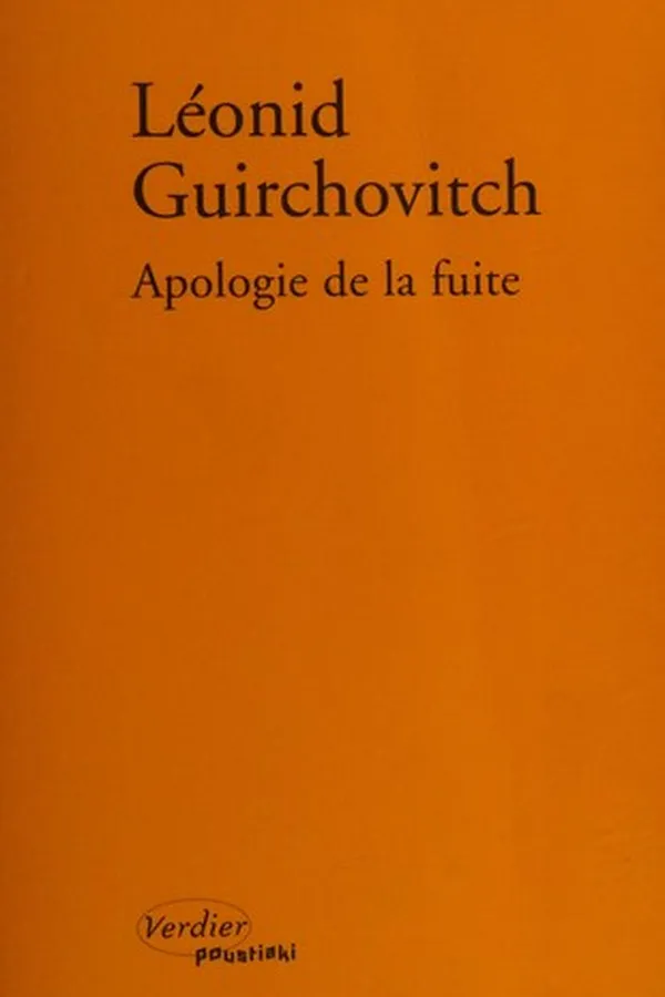 Cover of Apologie de la fuite