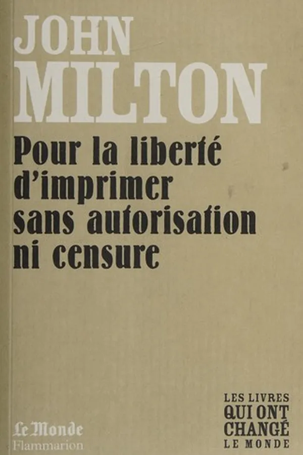 Capa de Pour la liberté d'imprimer sans autorisation ni censure