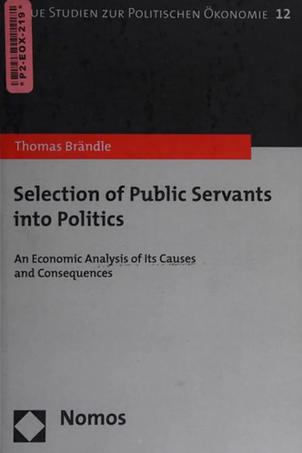 Capa de Selection of public servants into politics