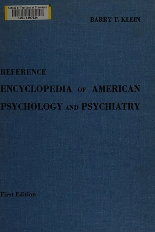 Capa de Reference Encyclopedia of American Psychology and Psychiatry
