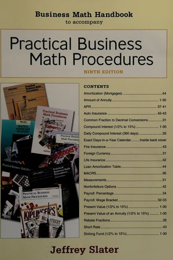 Capa de Business math handbook to accompany Practical business math procedures, ninth edition