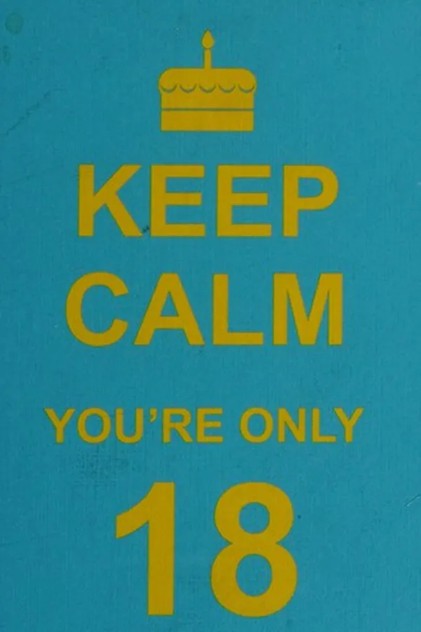 Capa de Keep calm you're only 18
