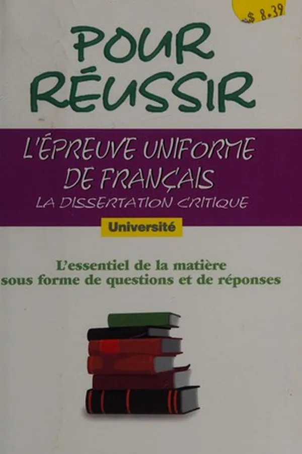 Capa de L'épreuve uniforme de français