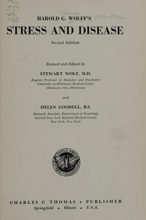 Capa de Harold G. Wolff's stress and disease
