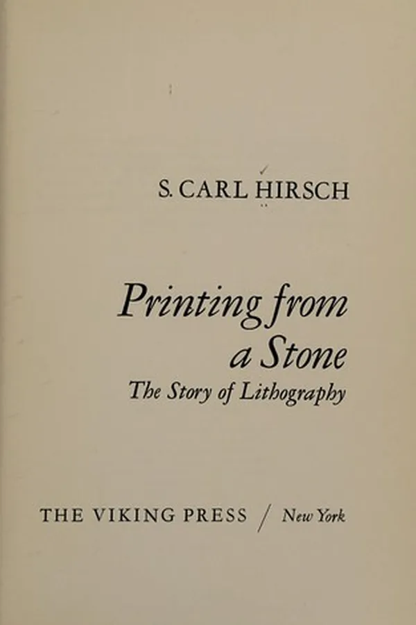 Cover of Printing from a stone