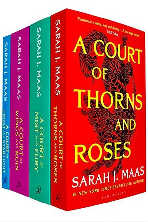 Capa de Court of Thorns and Roses / A Court of Mist and Fury / A Court of Wings and Ruin / A Court of Frost and Starlight