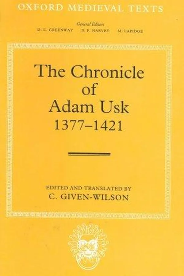 Capa de The chronicle of Adam Usk, 1377-1421