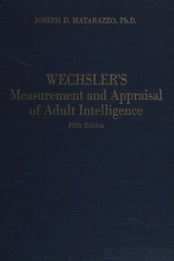 Capa de Wechsler's measurement and appraisal of adult intelligence