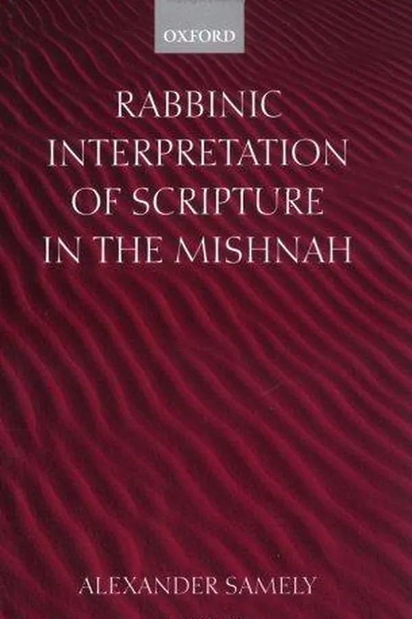 Capa de Rabbinic interpretation of scripture in the Mishnah