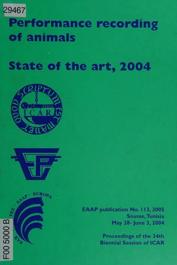 Capa de Performance recording of animals