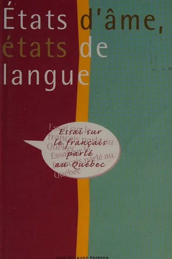 Capa de États d'âme, états de langue