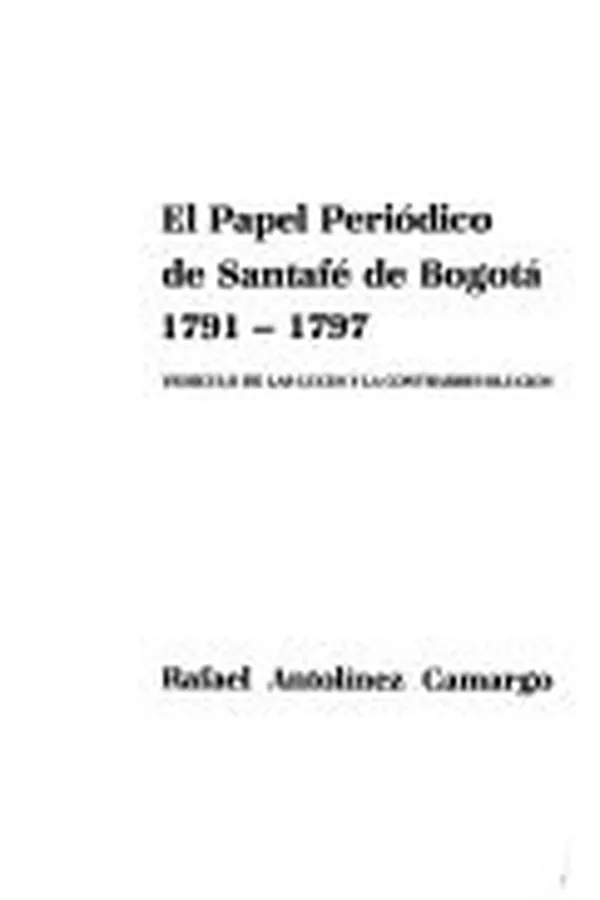 Capa de El Papel periódico de Santafé de Bogotá, 1791-1797