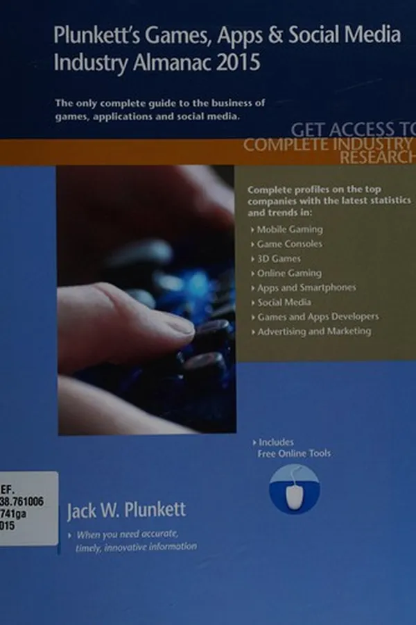 Capa de Plunkett's games, apps & social media industry almanac 2015
