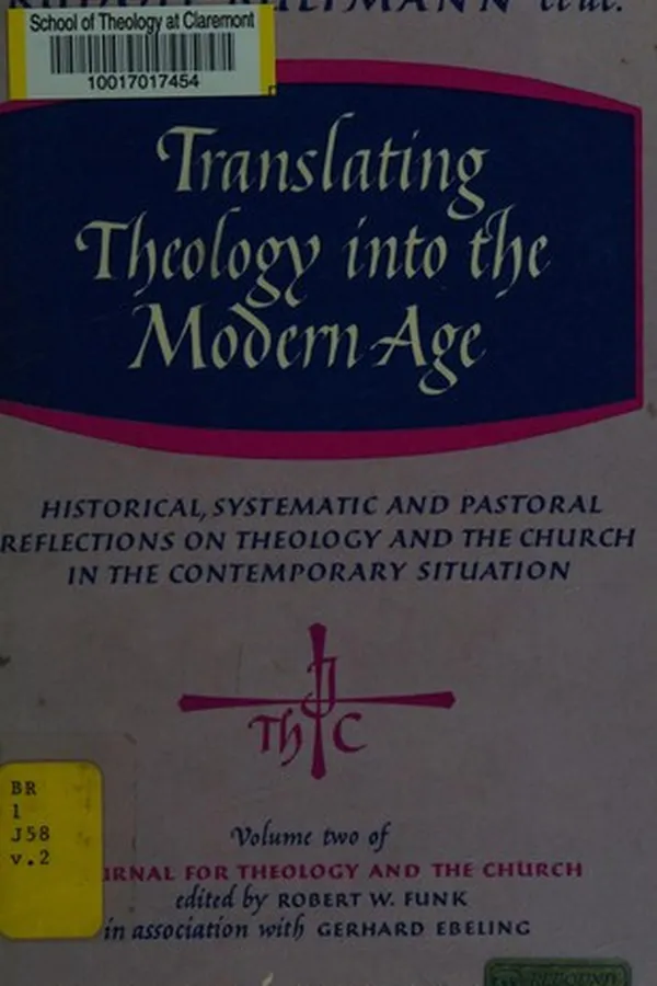 Capa de Translating theology into the modern age