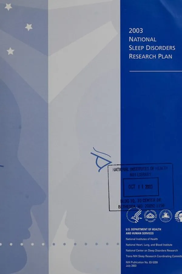 Capa de 2003 National sleep disorders research plan