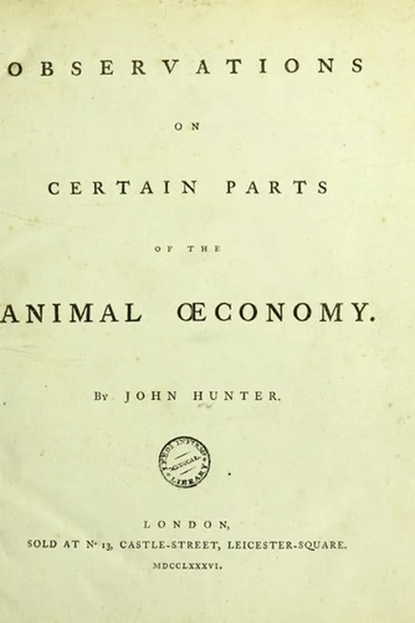 Capa de Observations on certain parts of the animal oeconomy