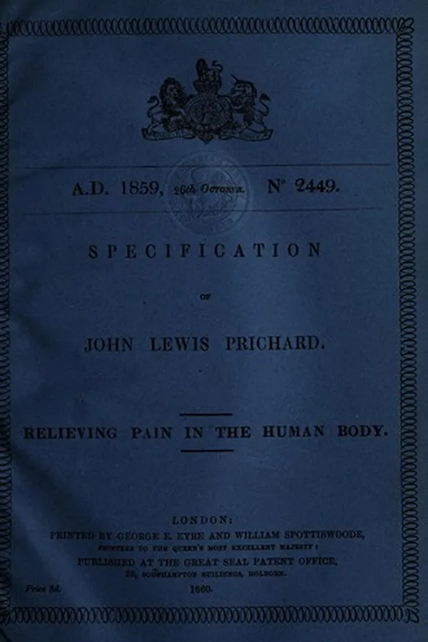 Capa de Specification of John Lewis Prichard