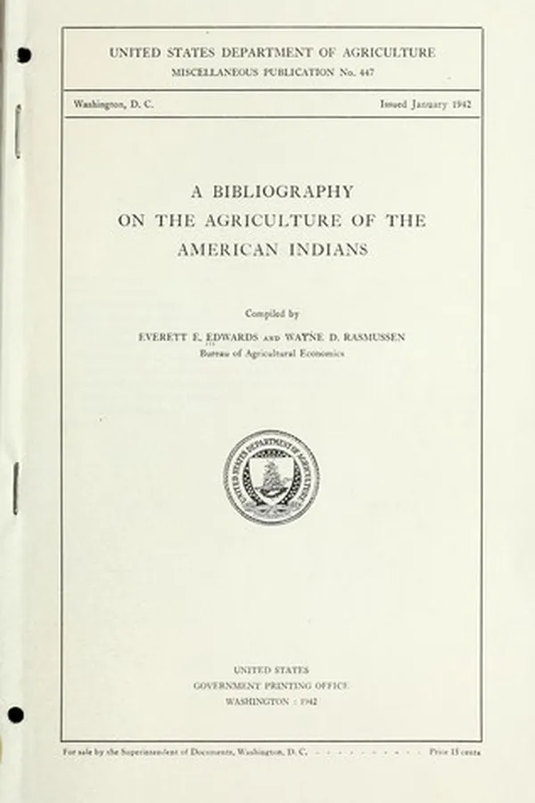 Capa de A bibliography on the agriculture of the American Indians