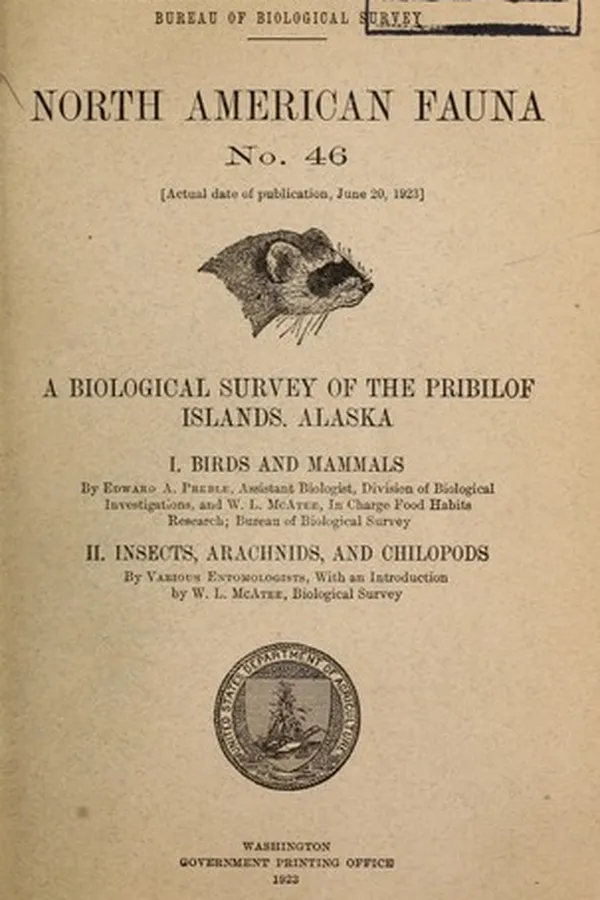 Capa de A biological survey of the Pribilof islands, Alaska