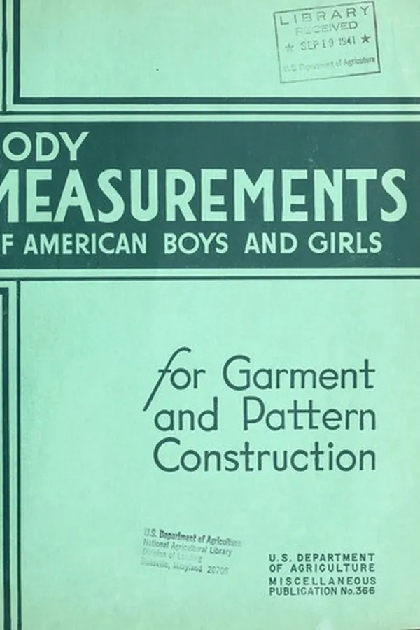 Capa de Body measurements of American boys and girls for garment and pattern construction