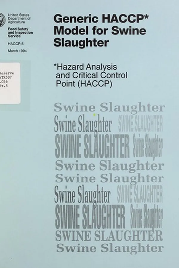 Capa de Generic HACCP model for swine slaughter