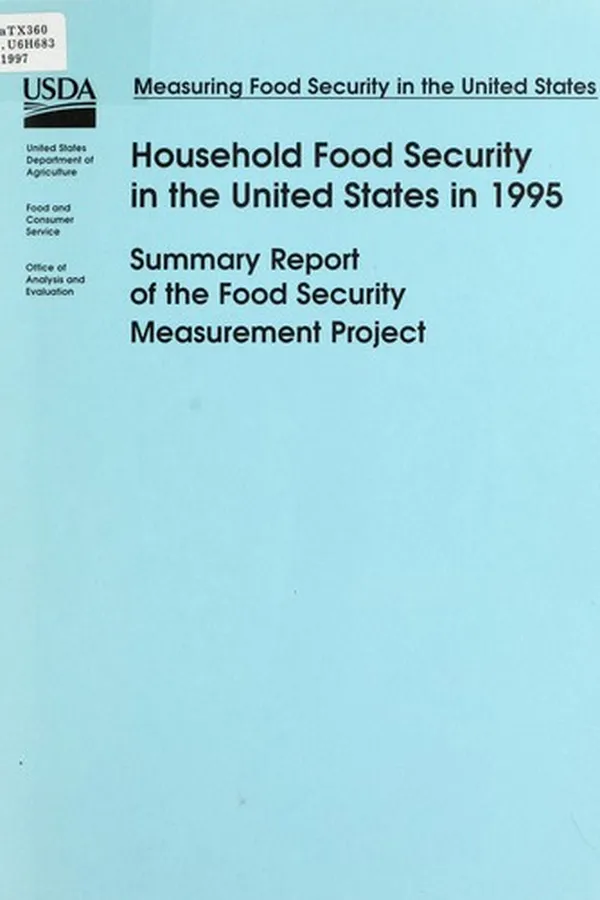 Capa de Household food security in the United States in 1995