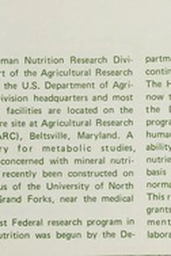 Capa de Human Nutrition Research Division