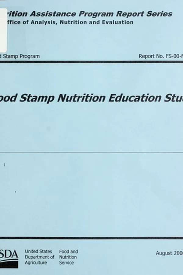 Capa de Food stamp nutrition education study case study report