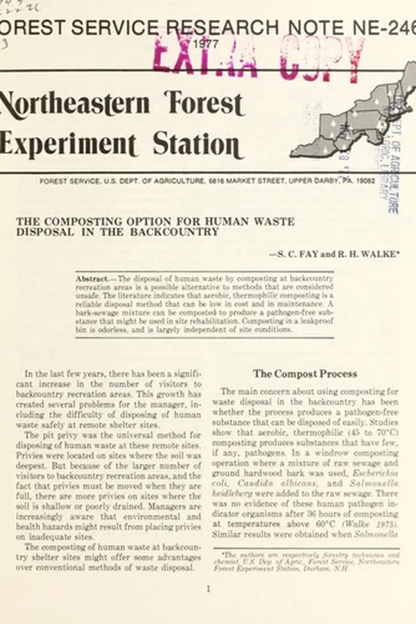 Capa de The composting option for human waste disposal in the backcountry
