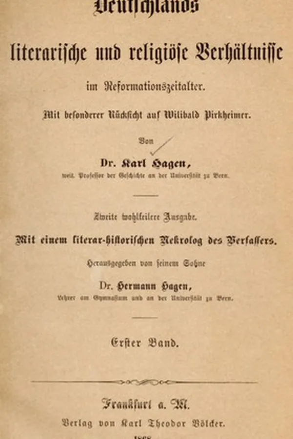 Capa de Deutschlands literarische und religiöse Verhältnisse im Reformationszeitalter