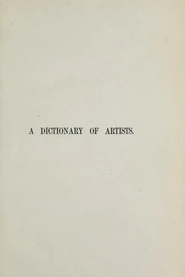 Capa de A dictionary of artists of the English school