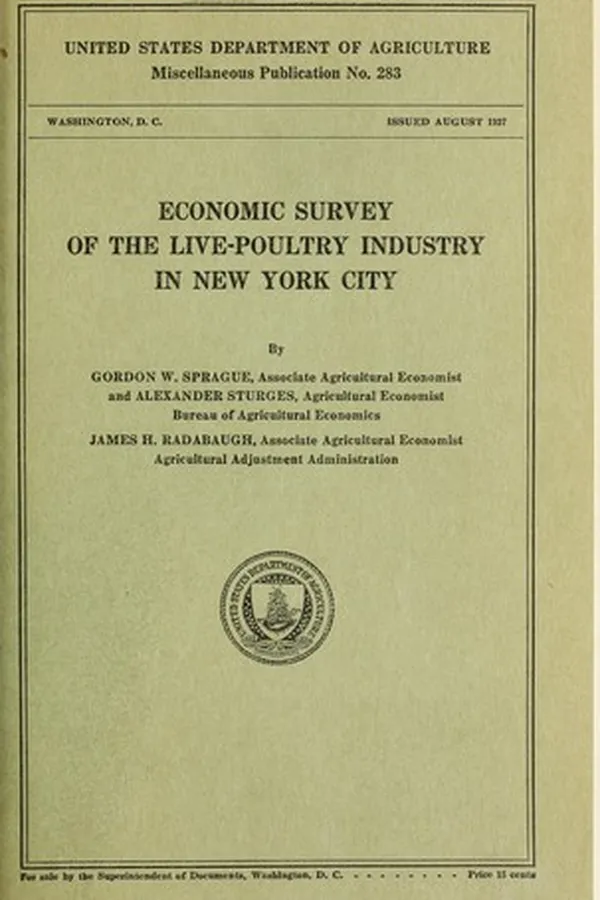 Capa de Economic survey of the live-poultry industry in New York City
