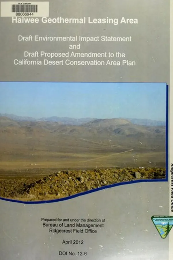 Capa de Haiwee Geothermal Leasing Area