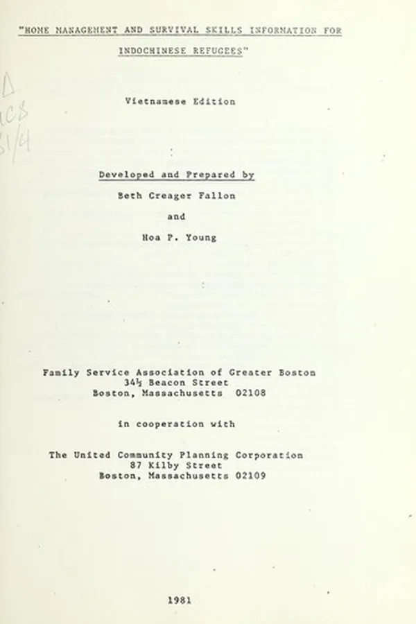 Capa de Home management and survival skills information for indochinese refugees. Vietnamese edition