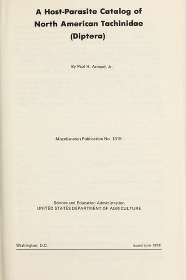 Capa de A host-parasite catalog of North American Tachinidae (Diptera)