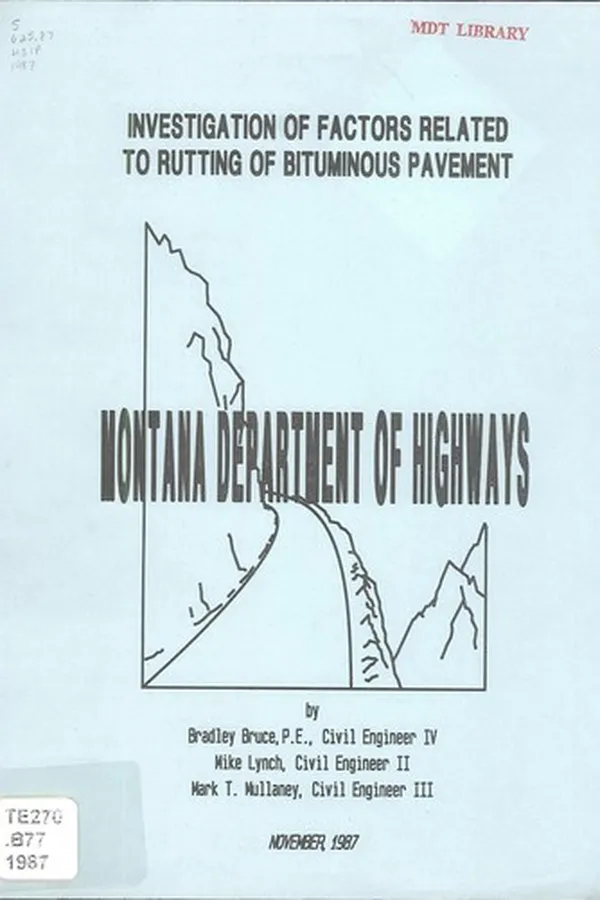 Capa de Investigation of factors related to rutting of bituminous aggregate mixes