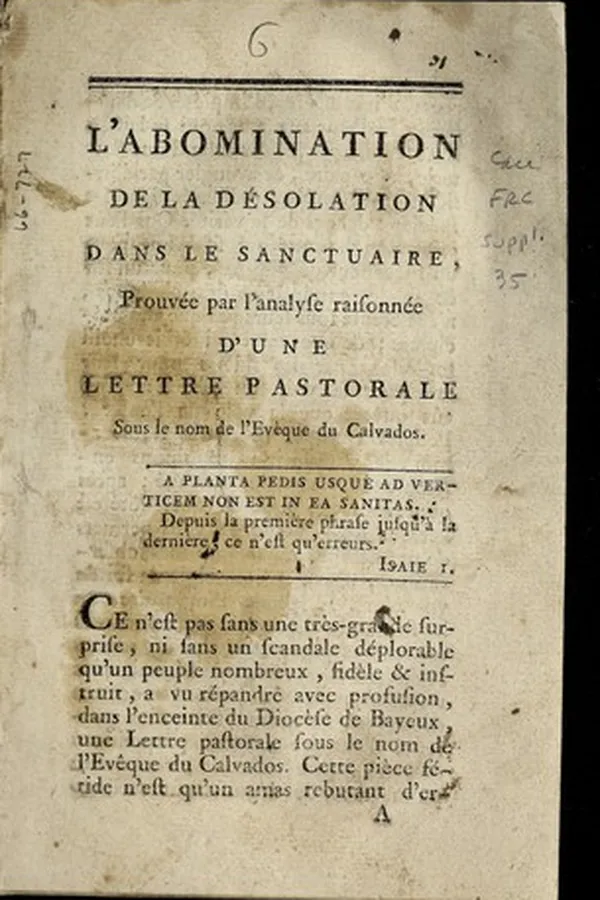 Capa de L'abomination de la de solation dans le sanctuaire