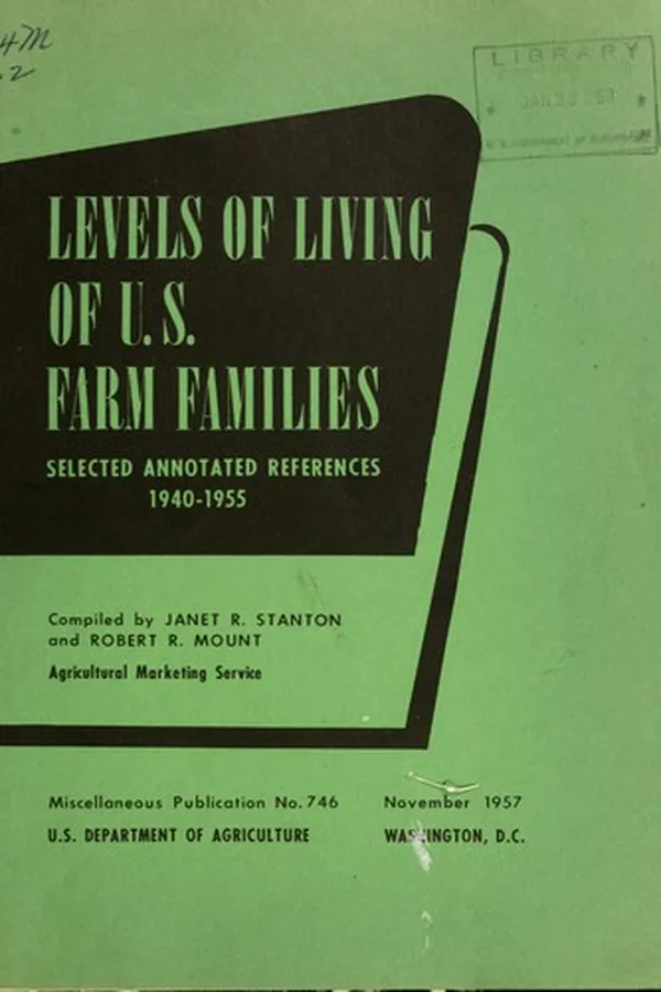 Capa de Levels of living of U.S. farm families