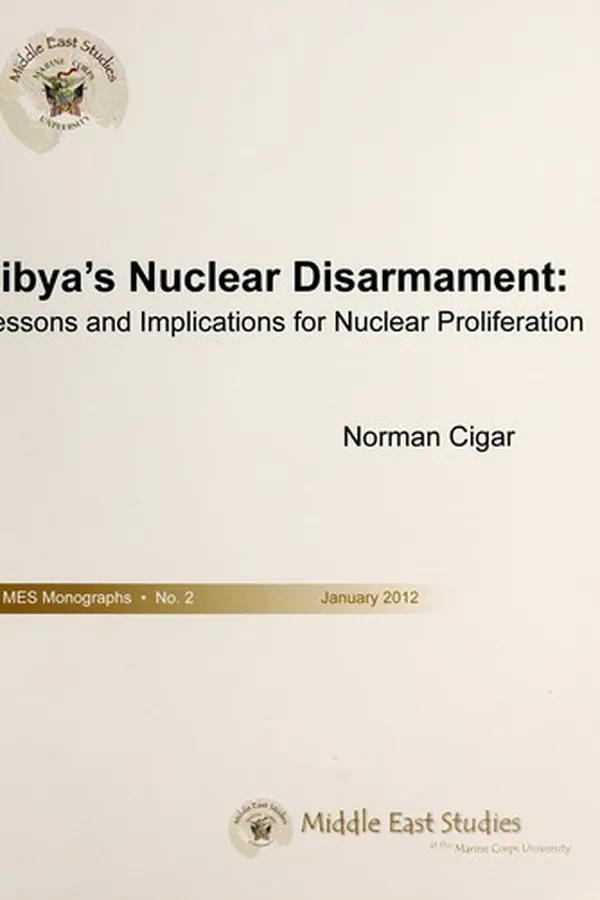 Capa de Libya's nuclear disarmament