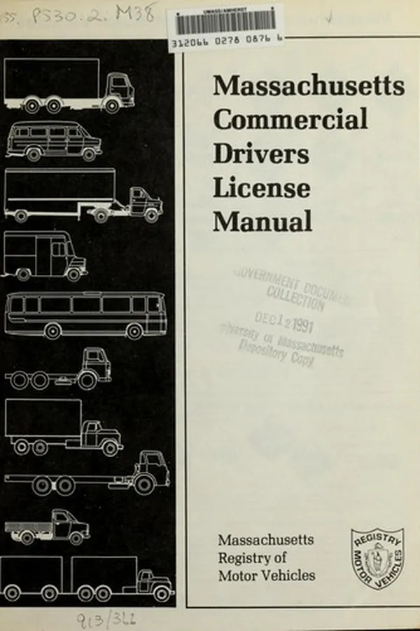 Capa de Massachusetts commercial drivers license manual