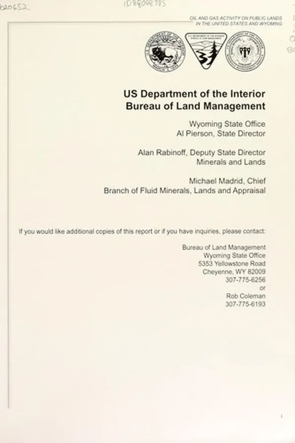 Capa de Oil and gas activity on public lands in the United States and Wyoming