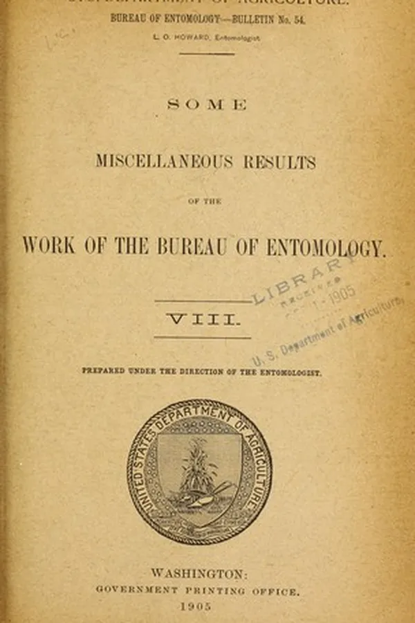 Capa de Some miscellaneous results of the work of the Bureau of Entomology, VIII
