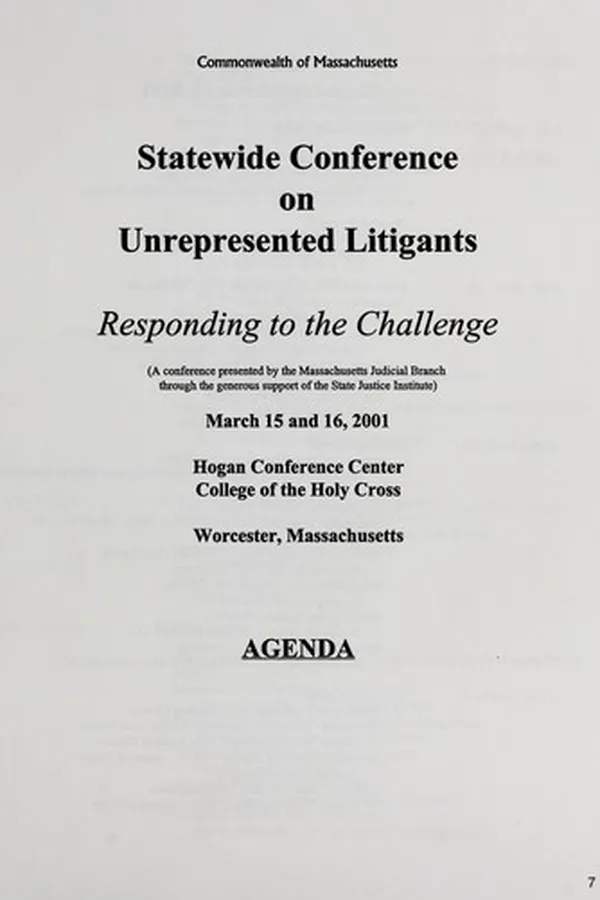 Capa de Statewide Conference on Unrepresented Litigants