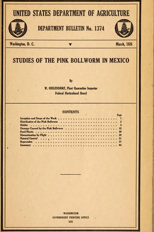 Capa de Studies of the pink bollworm in Mexico