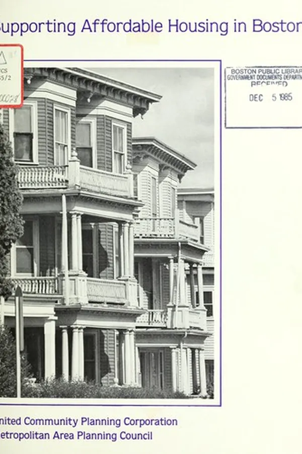 Capa de Supporting affordable housing in Boston