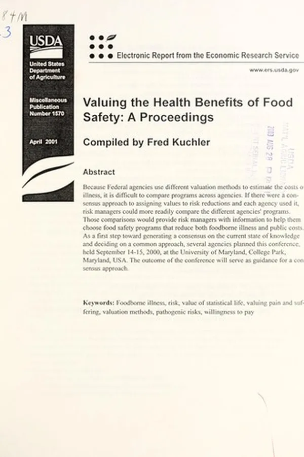 Capa de Valuing the health benefits of food safety