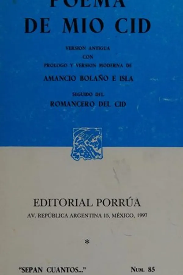 Capa de Poema de mio Cid / Romancero del Cid