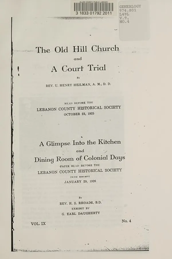 Capa de The Old Hill Church and a court trial