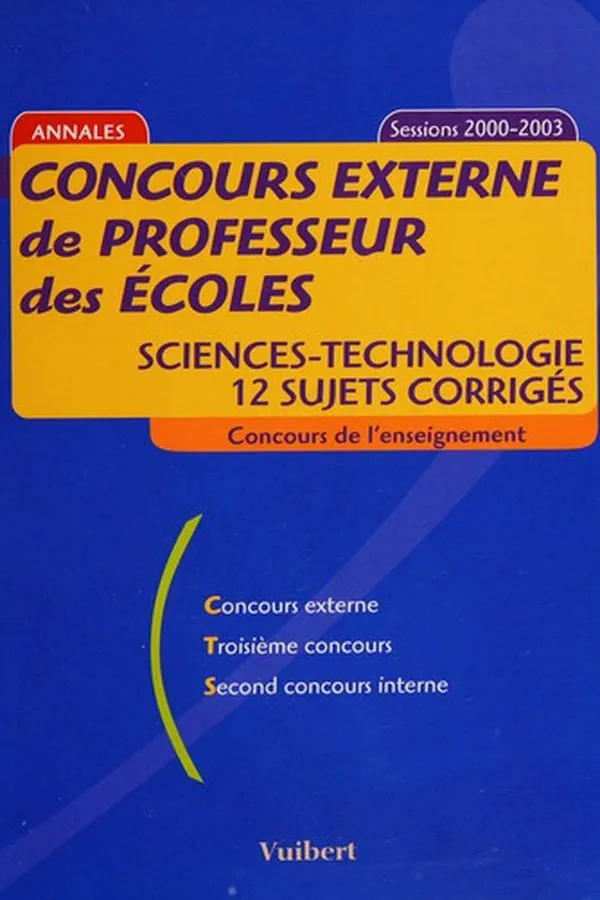 Capa de Concours externe de professeur des écoles, sciences-technologie