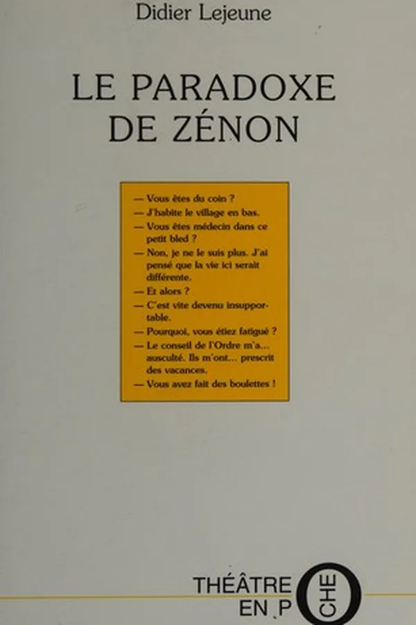 Capa de Le paradoxe de Zénon